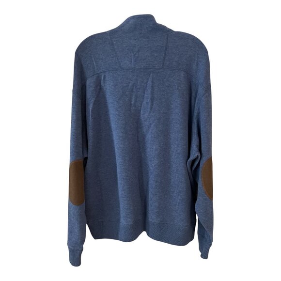 Cremeux Men’s XXL Blue 1/4 Zip Pullover Sweatshirt – Faux Sued Patches - Picture 5 of 5